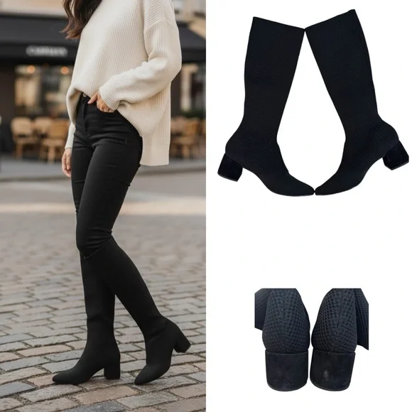 Eileen Fisher Innis Stretch Knit Boot - Picture 1 of 6